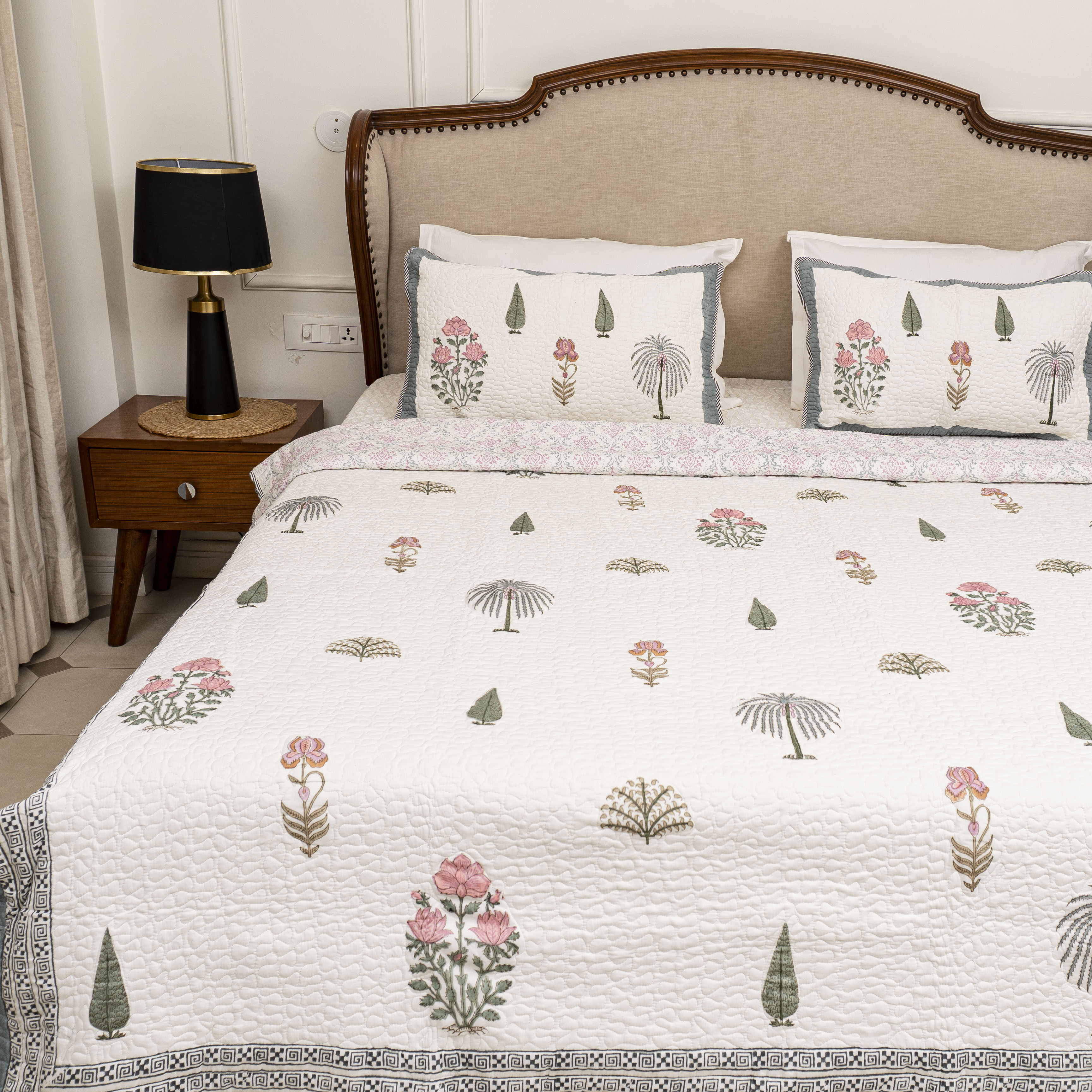 Florence Garden Reversible Quilted Bed Cover