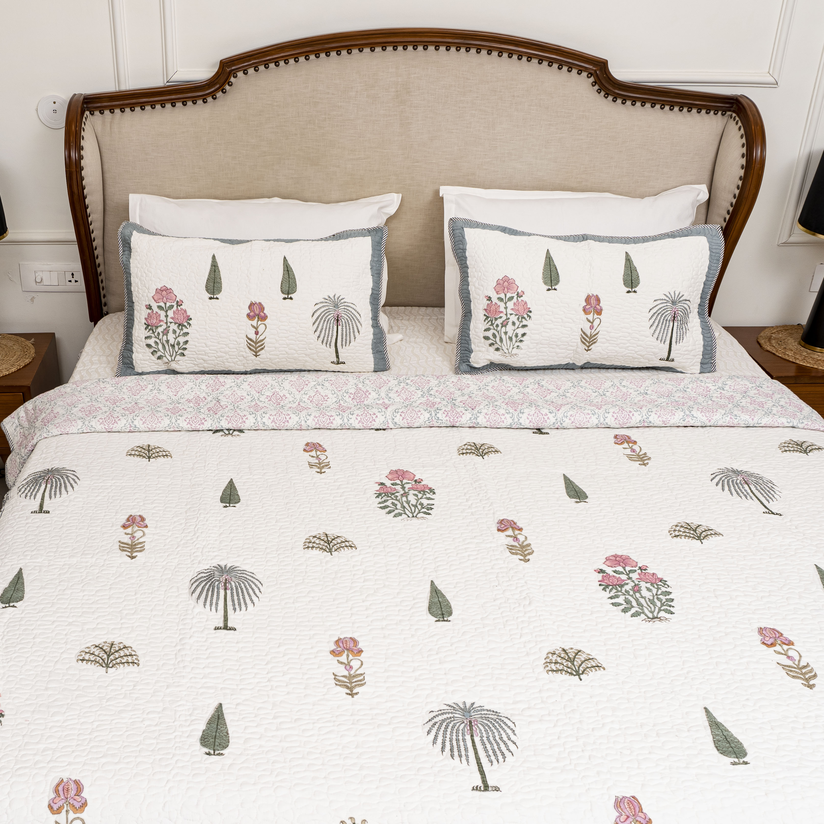 Florence Garden Reversible Quilted Bed Cover