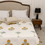 Marigold Poppies Reversible Quilt (Jaipuri Rajai)