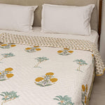 Marigold Poppies Reversible Quilt (Jaipuri Rajai)