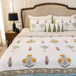 Marigold Poppies Reversible Quilted Bed Cover