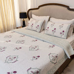 Iris Valley Reversible Quilted Bed Cover