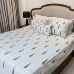 Green Cypress Pique / Jacquard Bed Cover with Pillow Cases