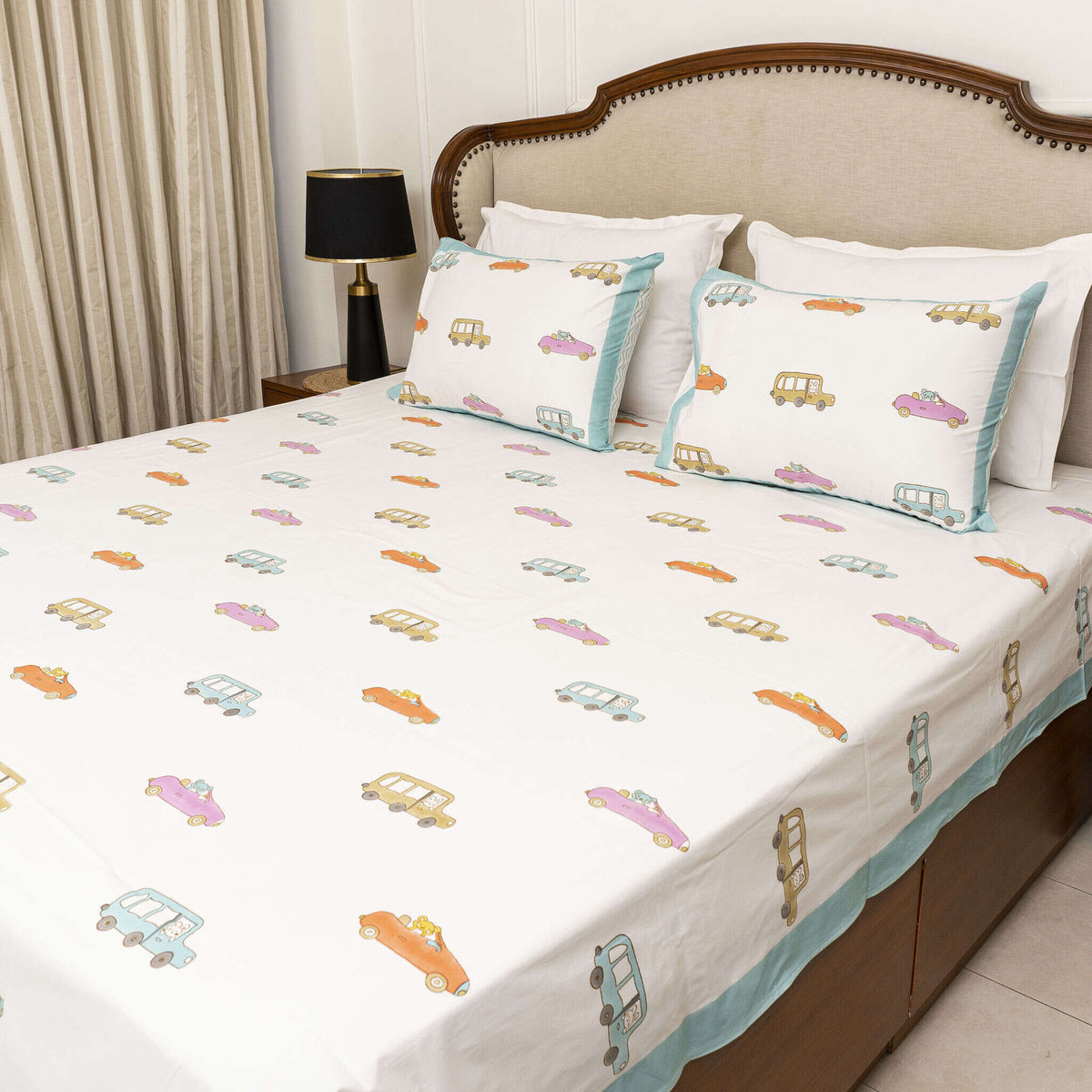 Joy Ride Bedsheet with two Pillow Covers for Kids/Teens