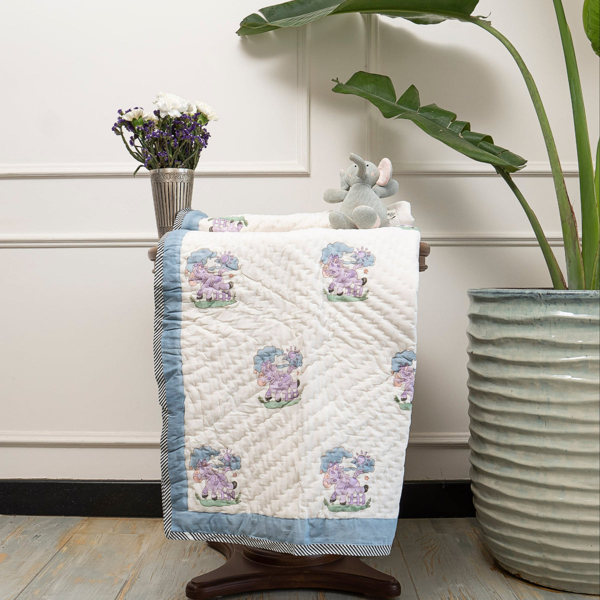 Lucky Unicorn - Lavender Reversible Kids Quilt