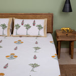 Marigold Poppies Bedsheet with two Pillow Covers