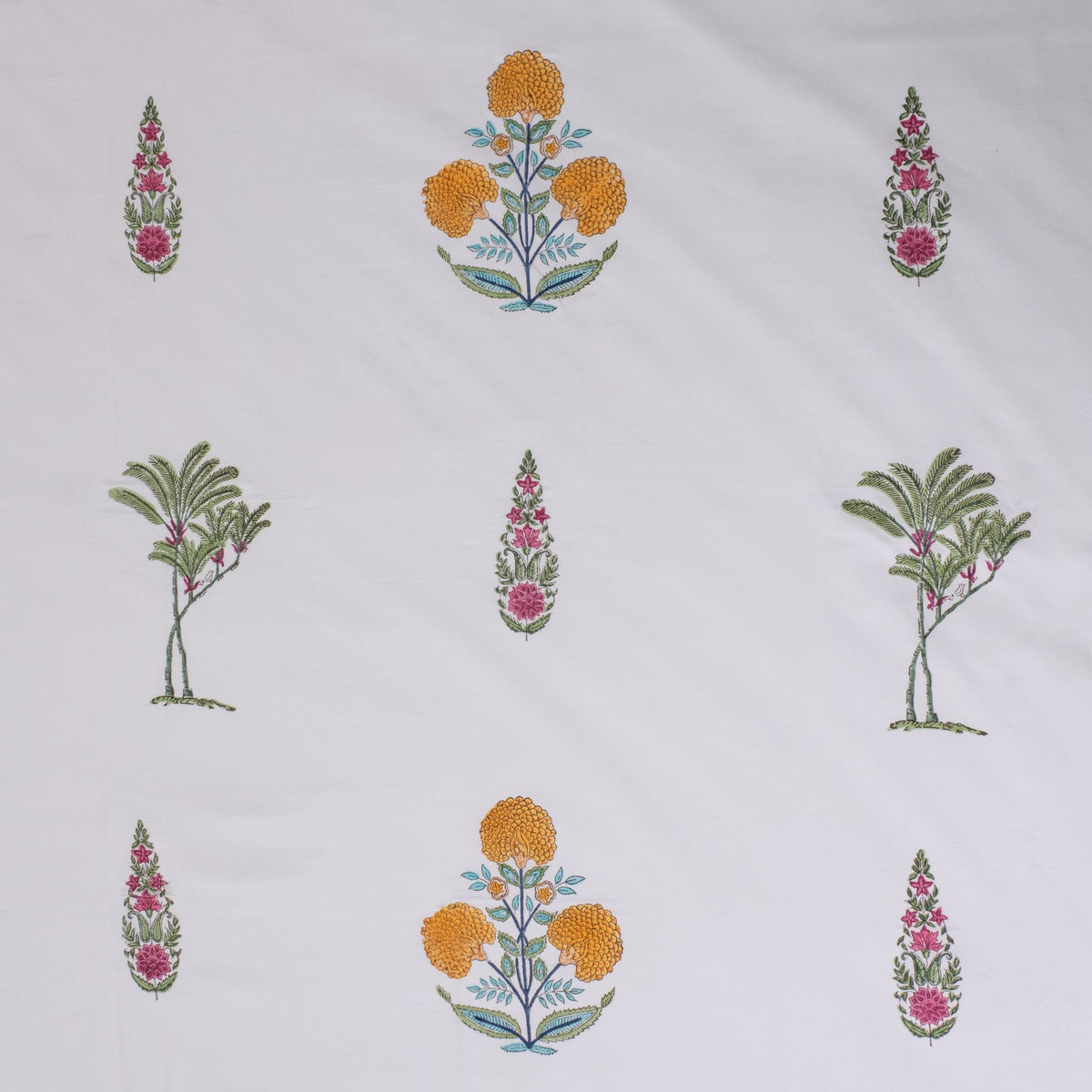 Marigold Poppies Bedsheet with two Pillow Covers