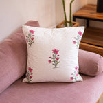 Pink Handquilted Cushion Cover