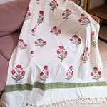 Blushing Poppies Handwoven Sofa Throw