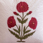 Blushing Poppies Handquilted Cushion Cover