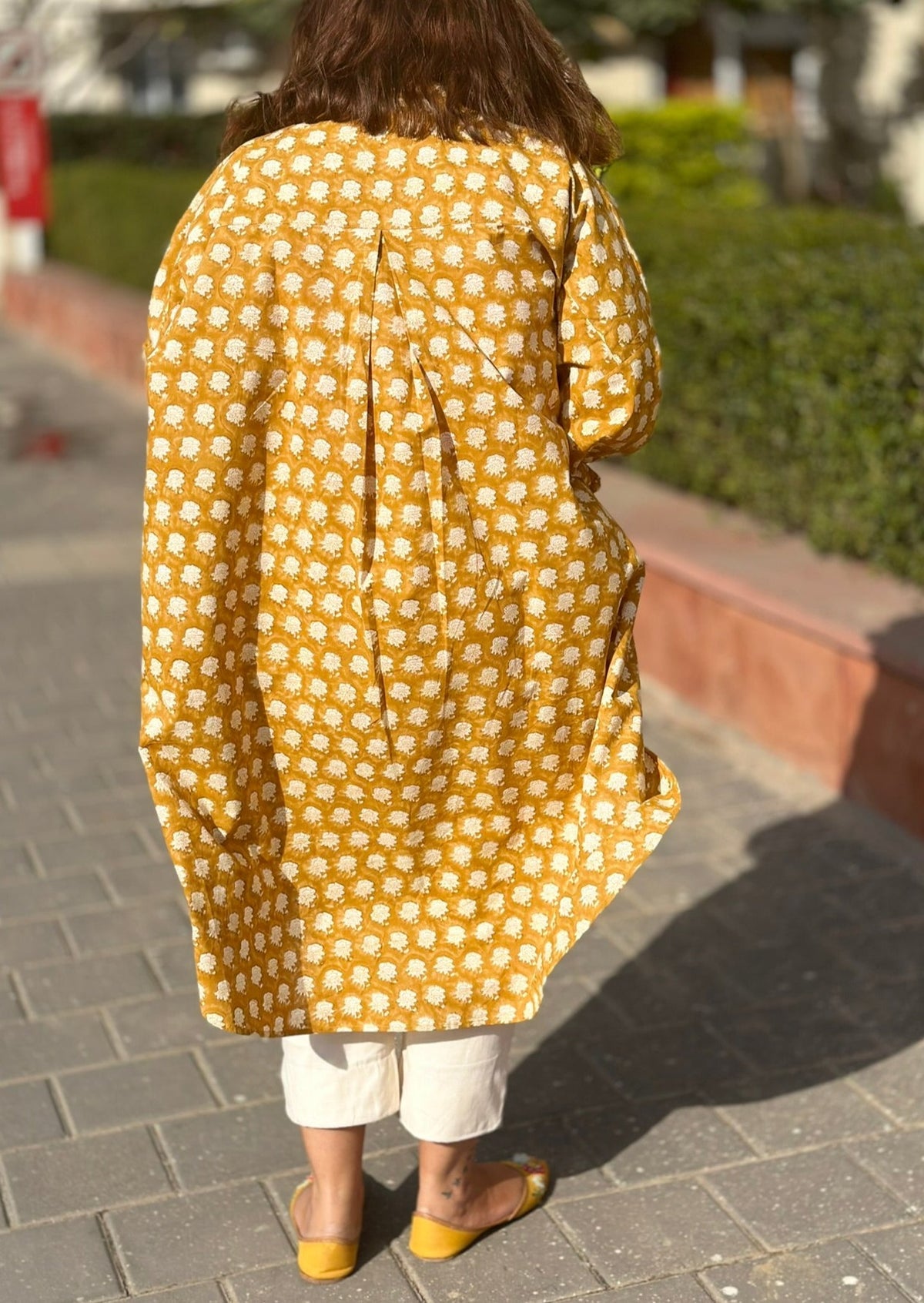 Mustard Yellow One Size Cotton Kurta Set