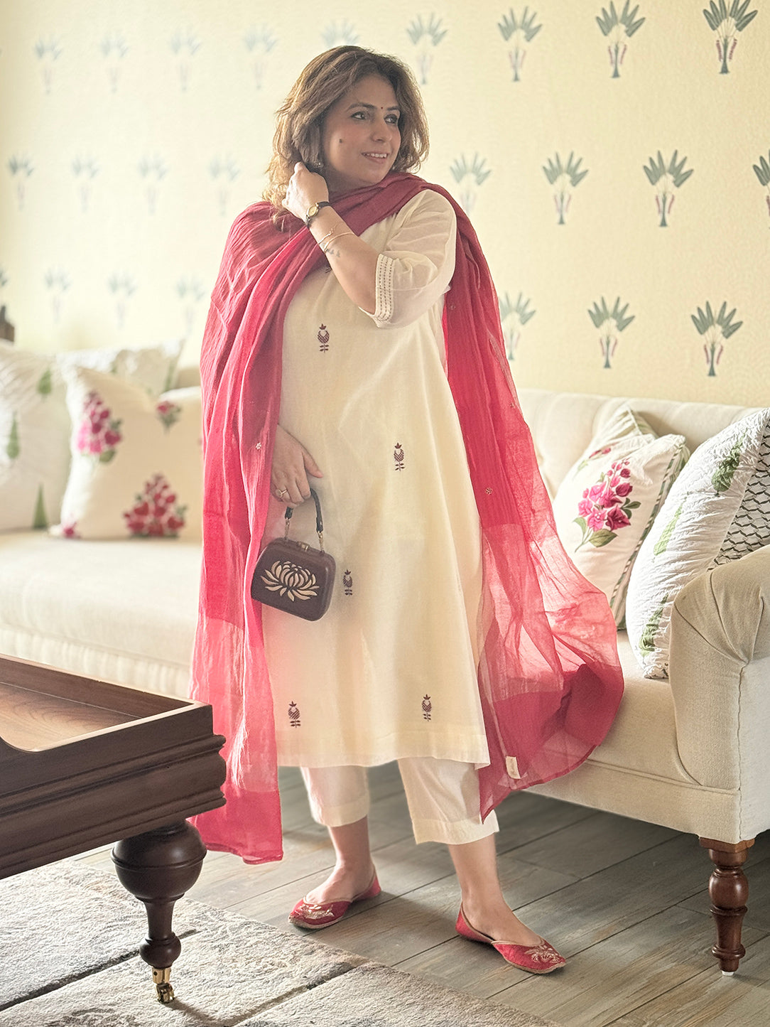 NIRAAYA - Shagun Pure Mul Chanderi Kurta / Suit set