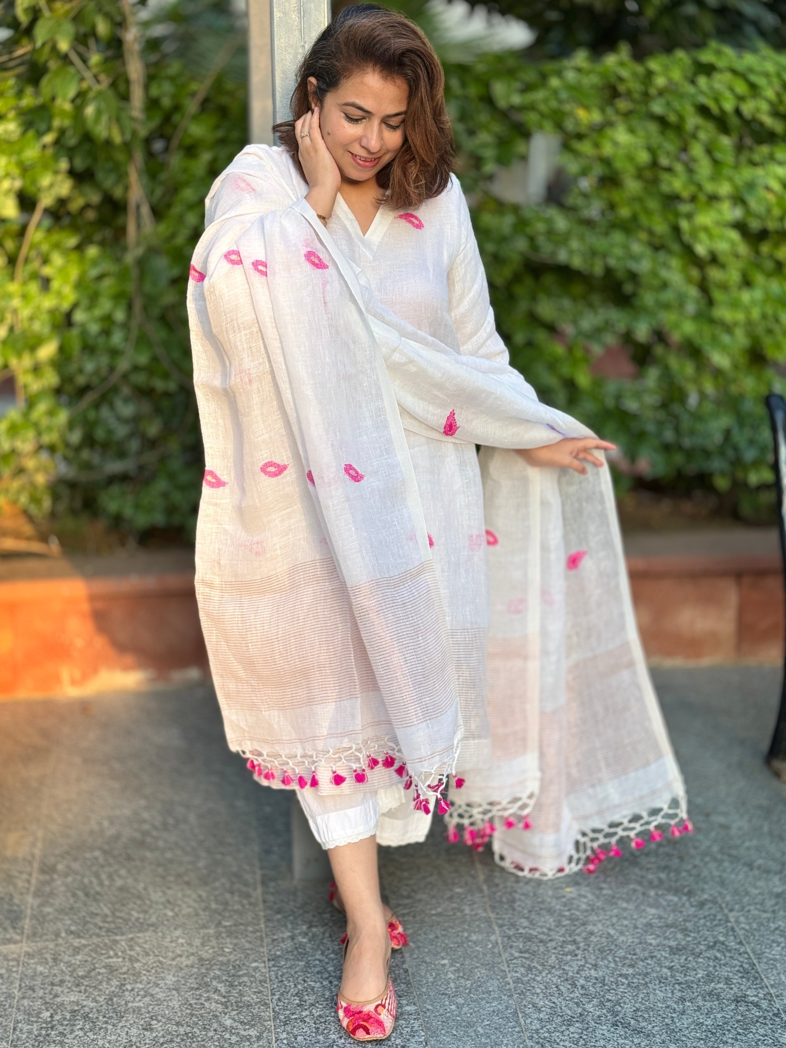 Sehaj - Shwet Co-ord set with Dupatta