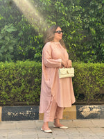Neera - Petal Pink Silk Embroidered Kurta (Loose Fit / One Size)