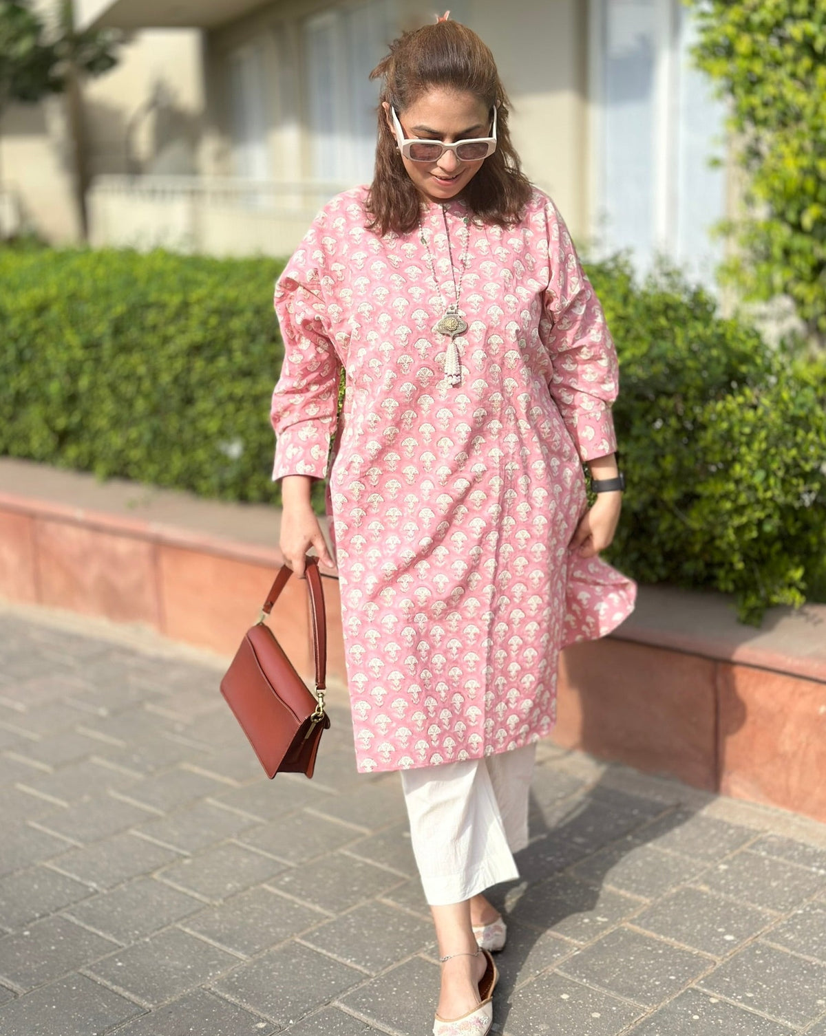 MUSHI PINK Kurta Set (Loose Fit / One Size) - Baby Pink