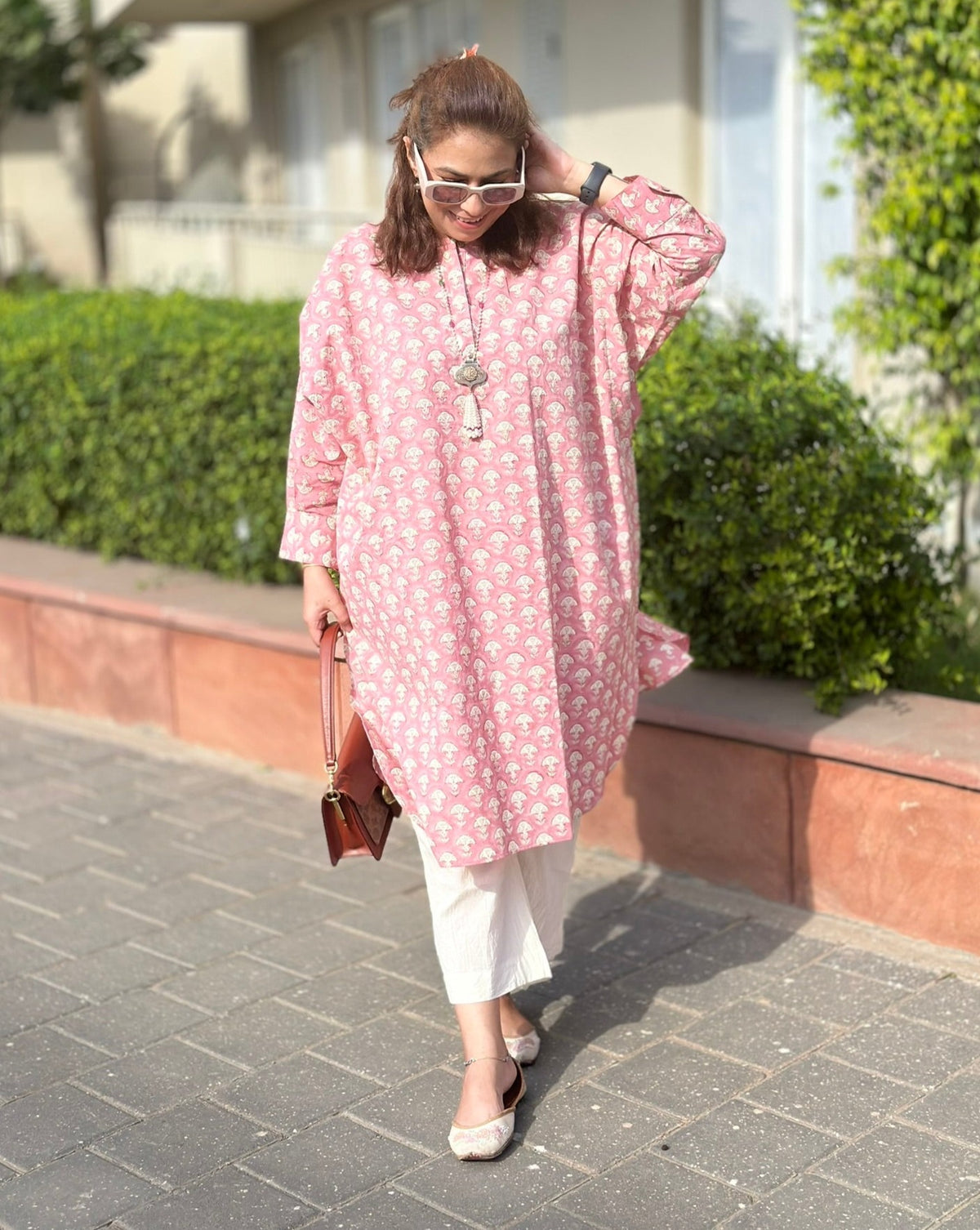 MUSHI PINK Kurta Set (Loose Fit / One Size) - Baby Pink