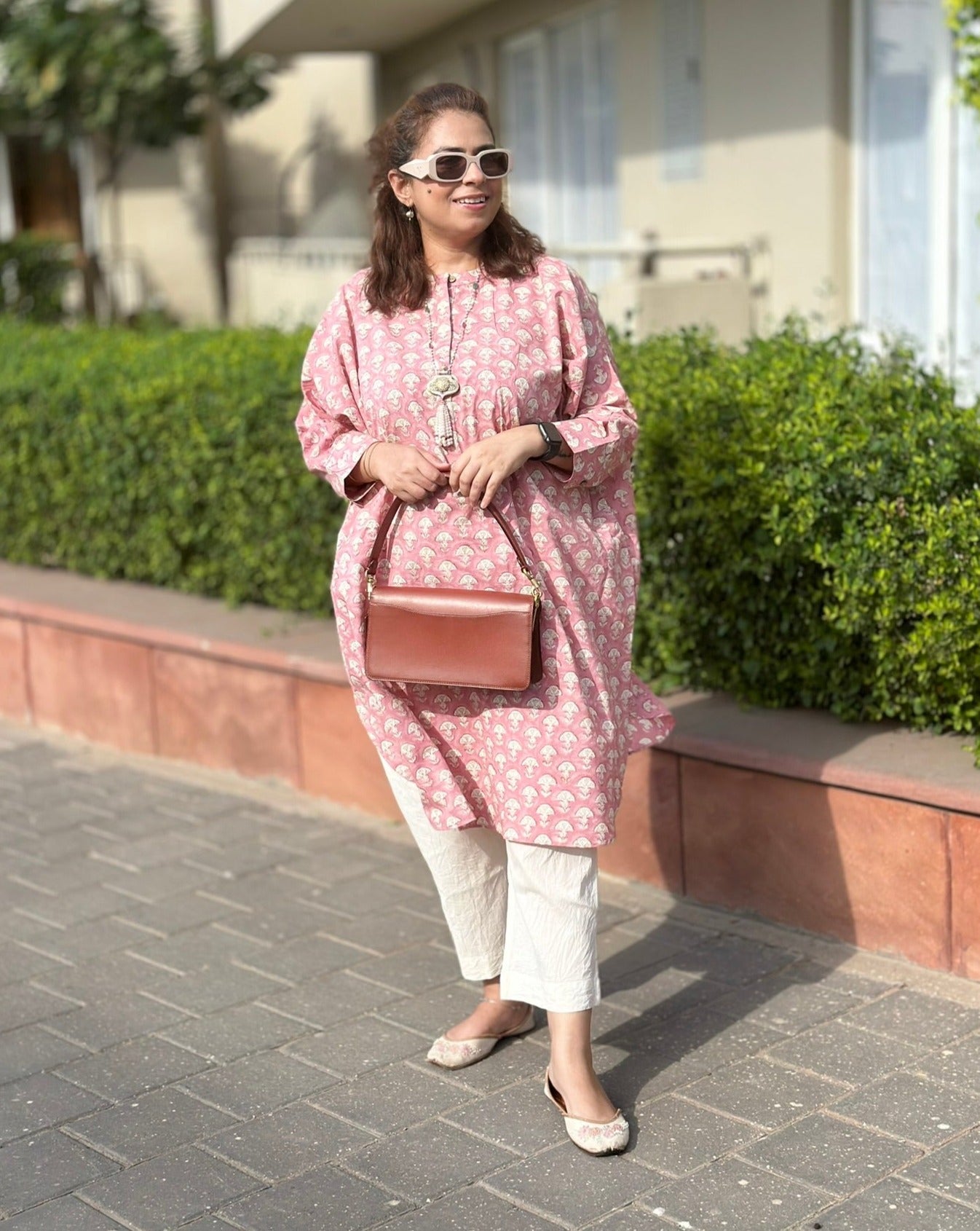 MUSHI PINK Kurta Set (Loose Fit / One Size) - Baby Pink