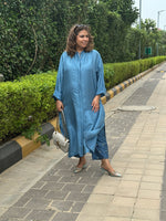 SEHAR - Sage Blue Pure Silk Kurta / Kurta Set