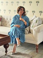SEHAR - Sage Blue Pure Silk Kurta / Kurta Set