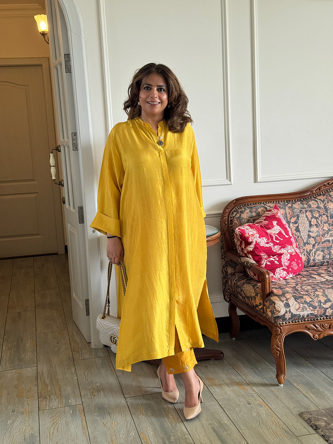 SEHAR - Marigold Pure Silk Kurta / Kurta Set