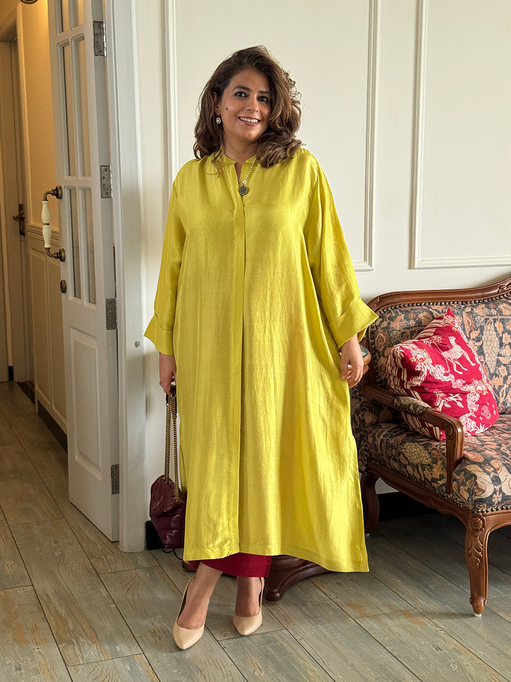 SEHAR - Lime Pure Silk Kurta / Kurta Set