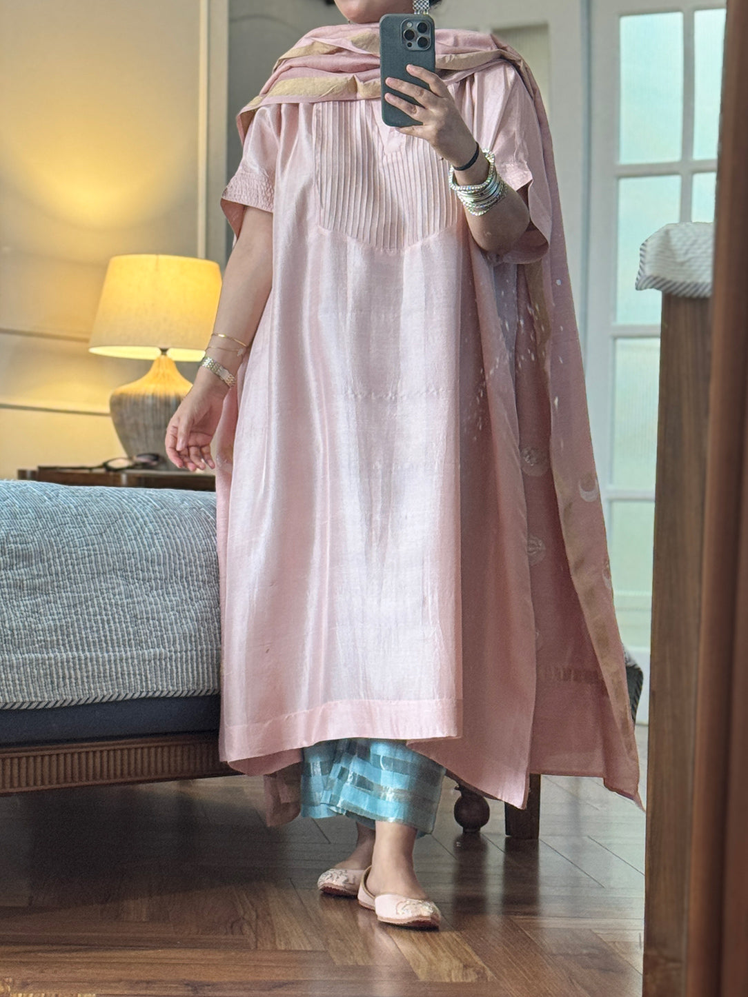 PARV - Ira Pure Silk Kurta set (Loose Fit / One Size)