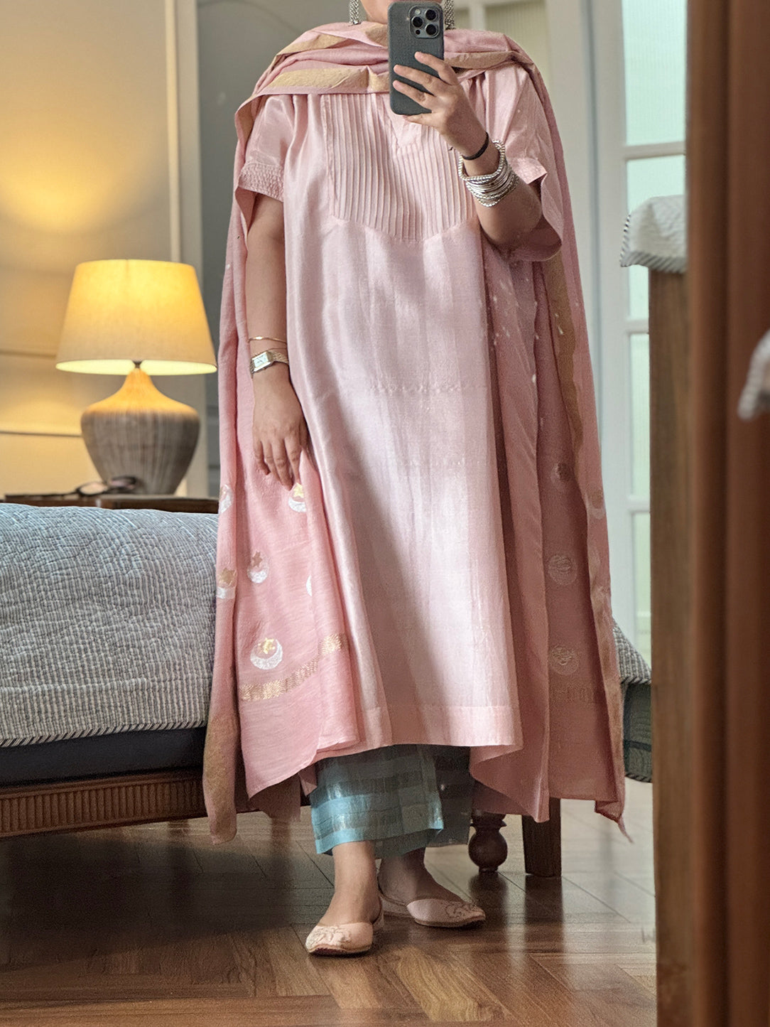 PARV - Ira Pure Silk Kurta set (Loose Fit / One Size)