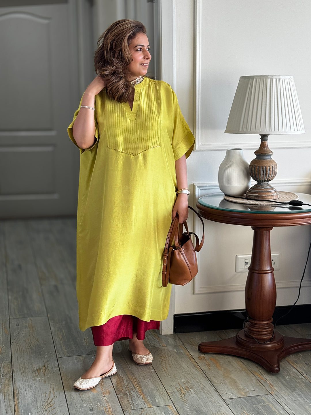SITARA - Amaltas Pure Silk Co-ord set (Loose Fit / One Size)