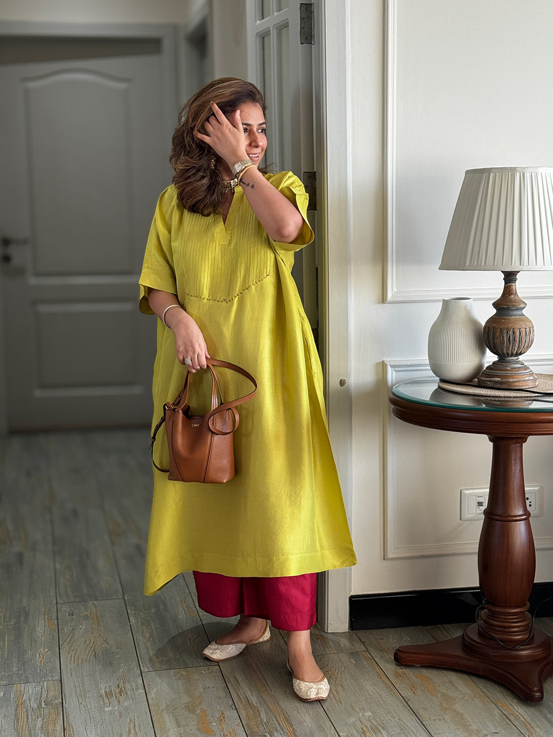 SITARA - Amaltas Pure Silk Co-ord set (Loose Fit / One Size)