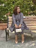 Meera - Slate Grey Pure Silk Kurta / Suit set