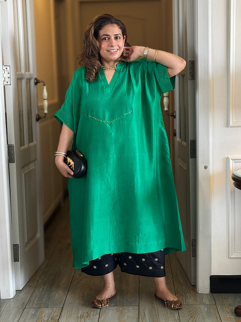 SITARA - Palash Pure Silk Co-ord set (Loose Fit / One Size)