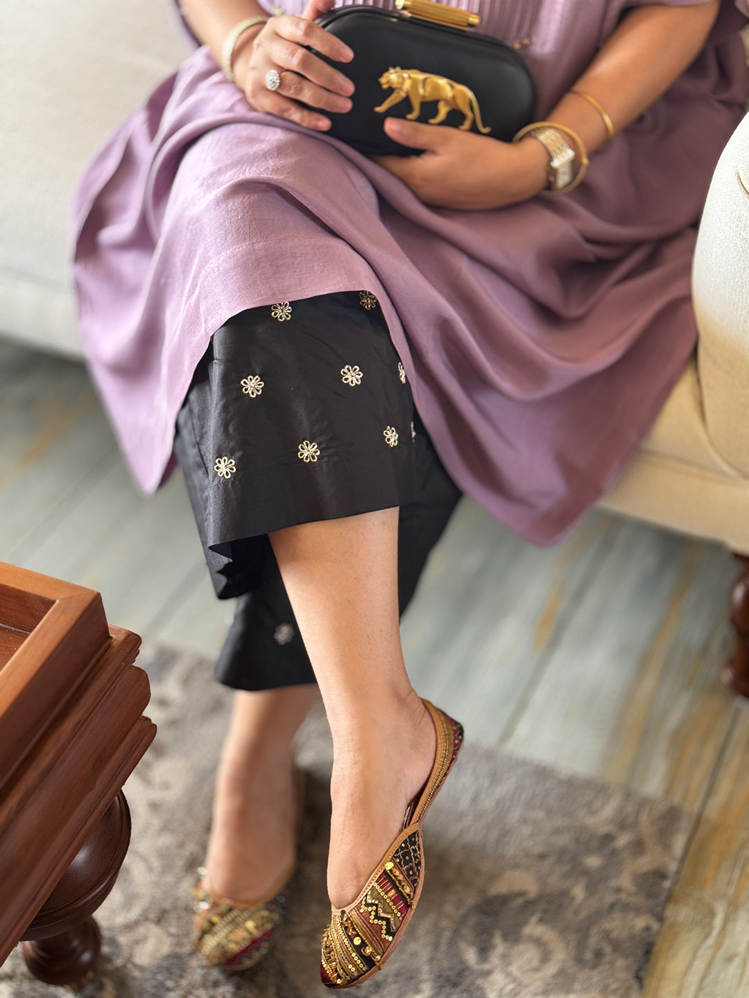 SITARA - Lavender Pure Silk Co-ord set (Loose Fit / One Size)