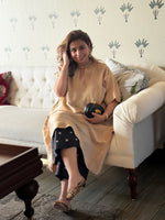 SITARA - Sandstone Pure Silk Co-ord set (Loose Fit / One Size)