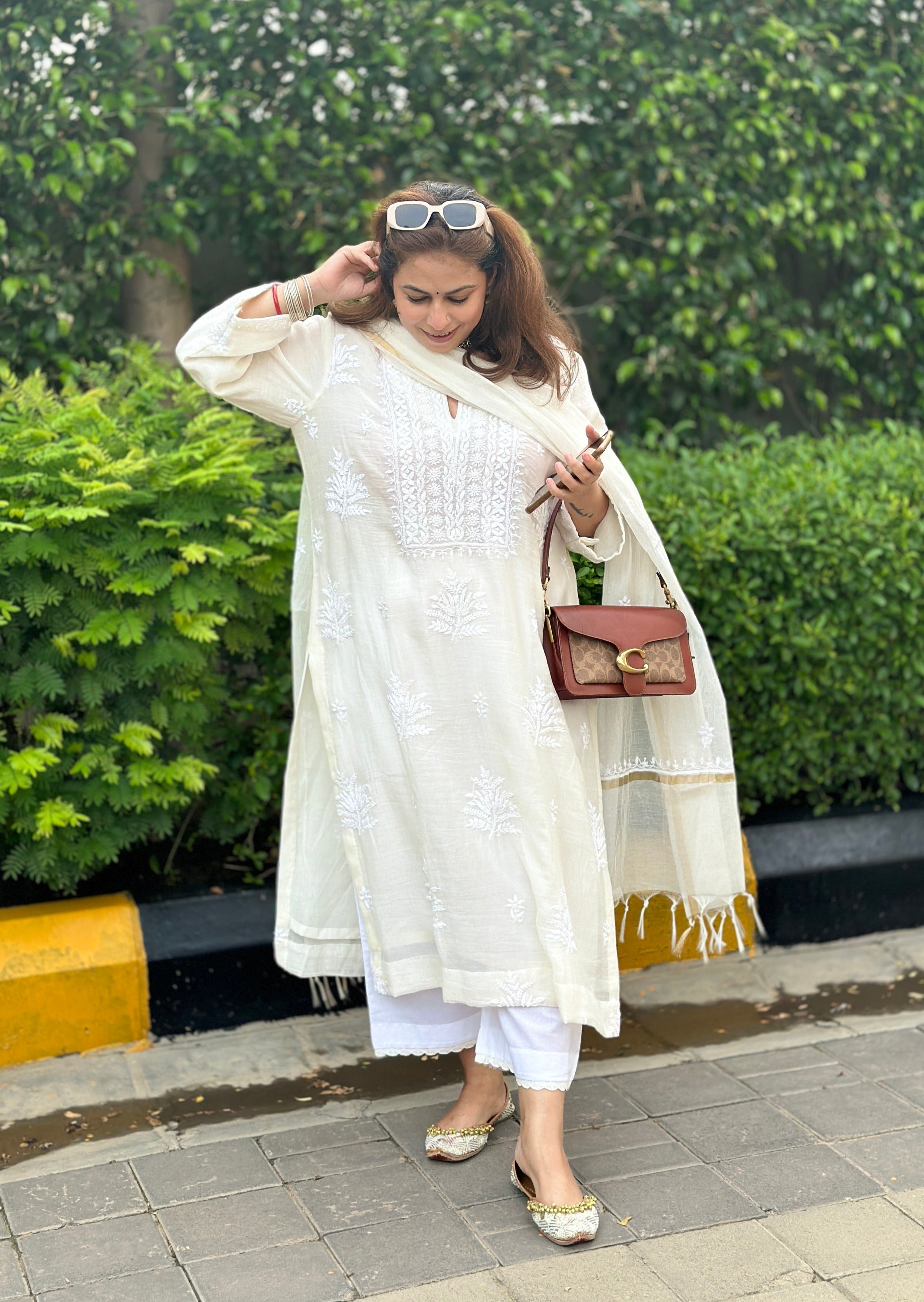 Sehaj - Ujla Co-ord set with Dupatta (Loose Fit / One Size)