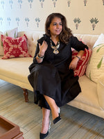 Navya - Black Pure Linen Kurta / Kurta Set