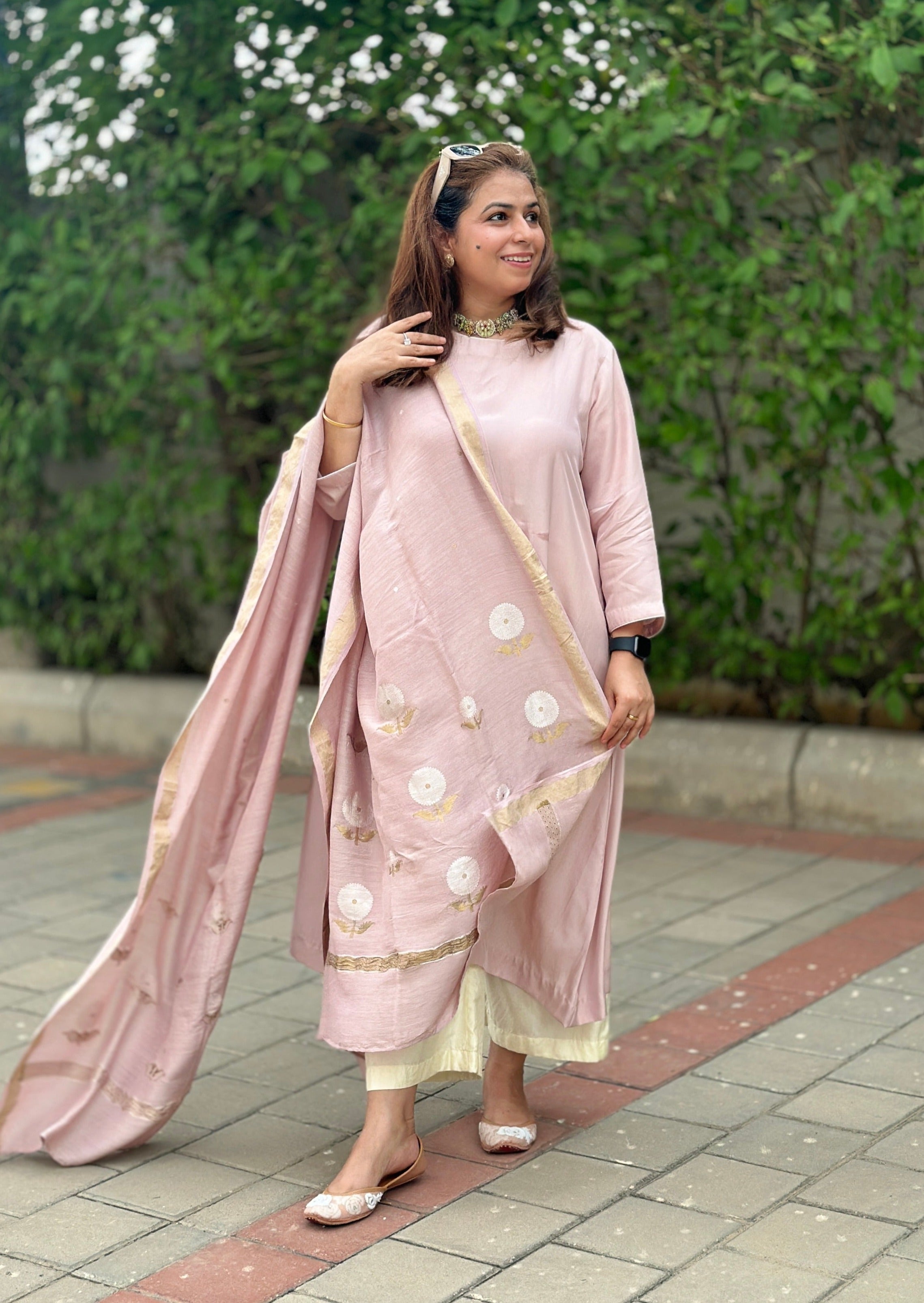 MOH - Rose Blush Pink Pure Silk Kurta / Suit set