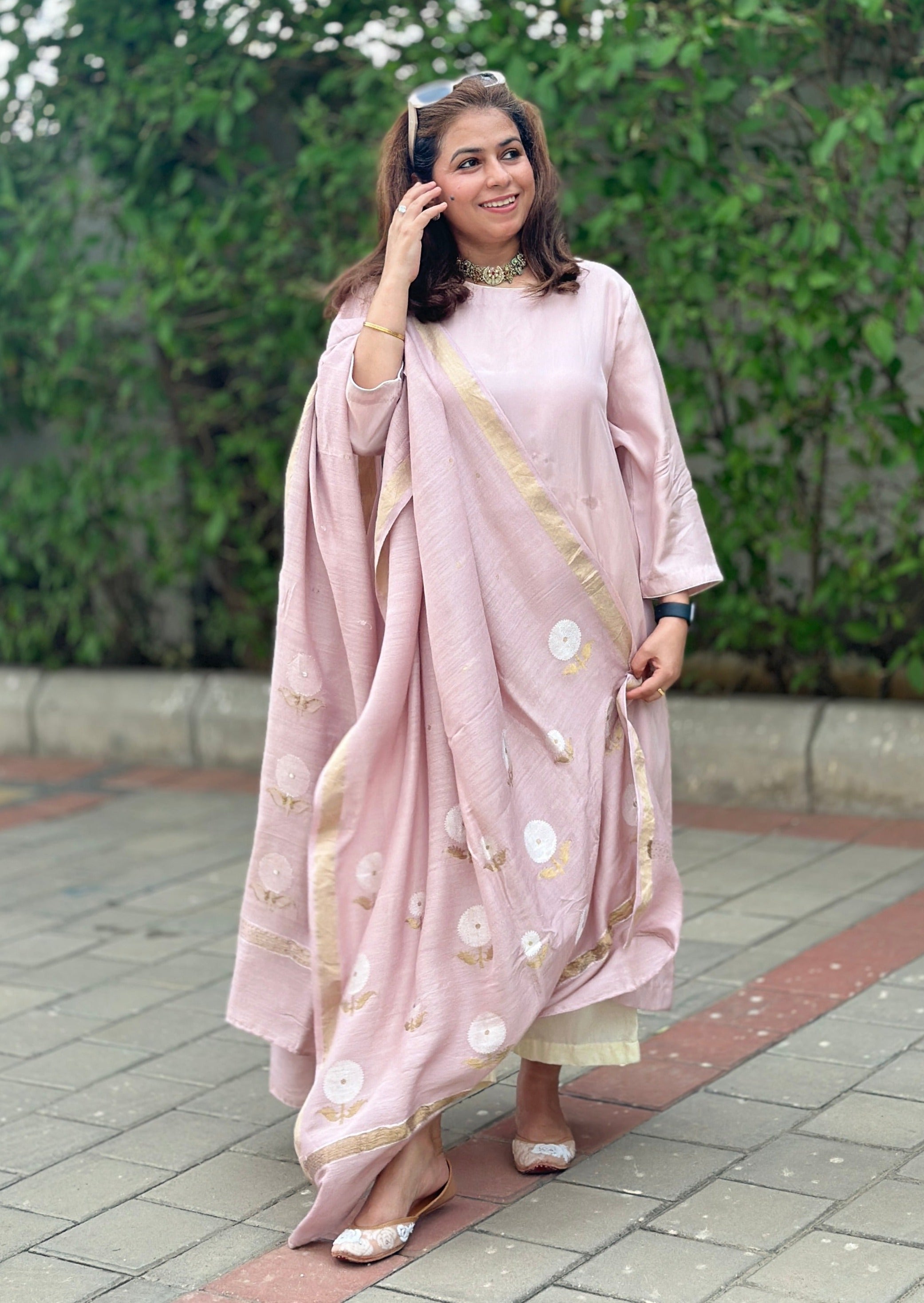 MOH - Rose Blush Pink Pure Silk Kurta / Suit set