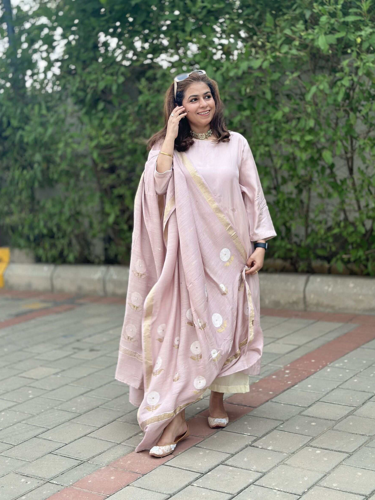 MOH - Rose Blush Pink Pure Silk Kurta / Suit set