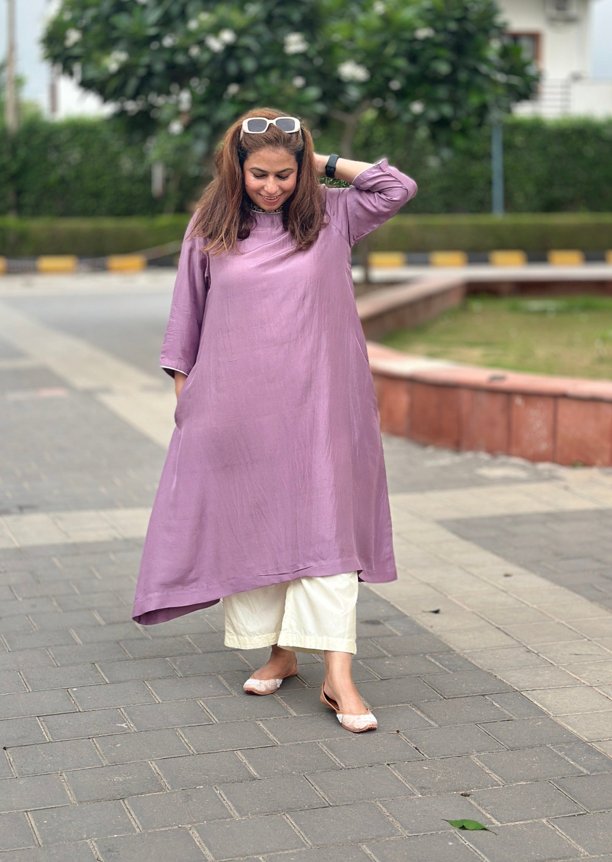 MOH - Lila Pink Pure Silk Kurta / Suit set