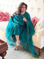 NEERA - Teal Green Silk Kurta Set