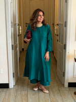 NEERA - Teal Green Silk Kurta Set