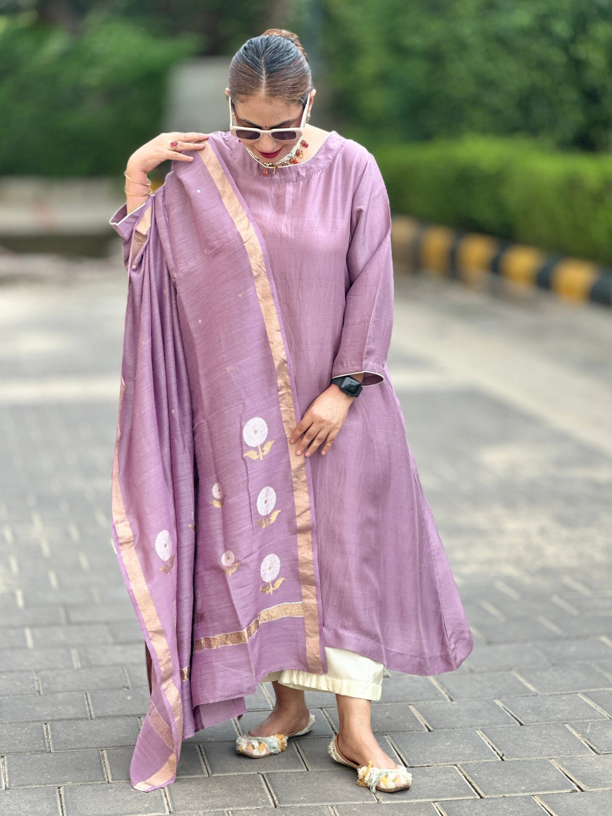 MOH - Lila Pink Pure Silk Kurta / Suit set