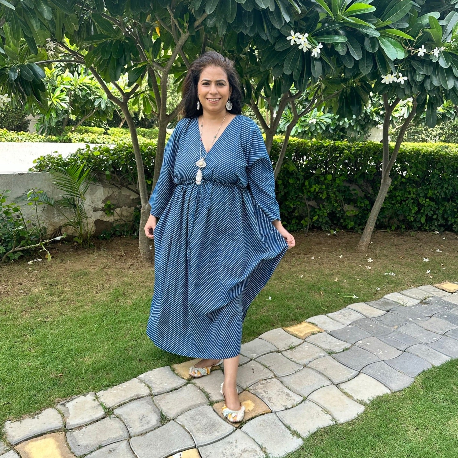 Summer Breeze Kaftan - Indigo Stripes