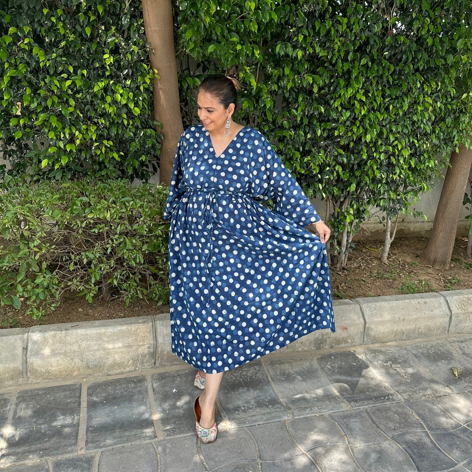 Summer Breeze Kaftan - Indigo Polki