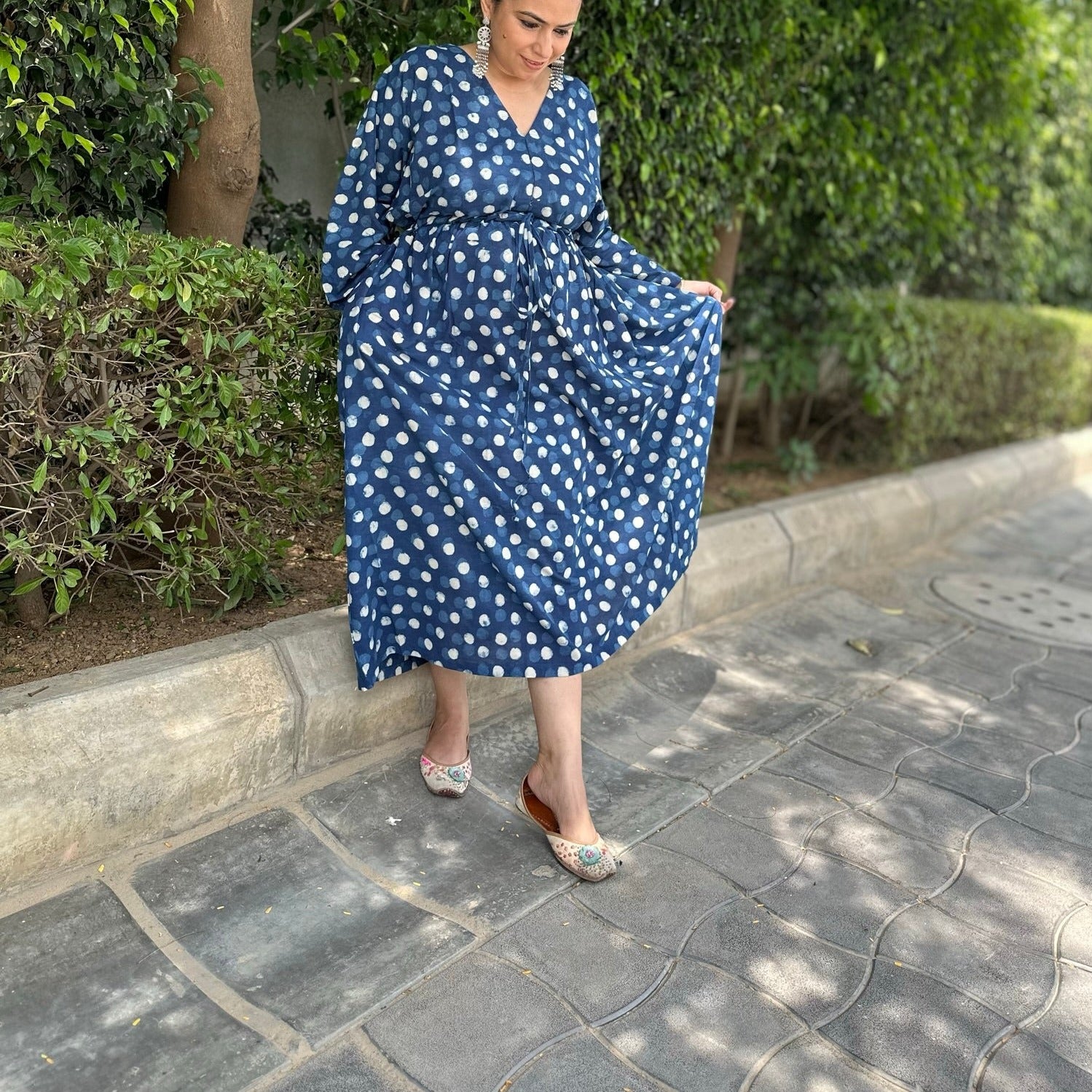 Summer Breeze Kaftan - Indigo Polki