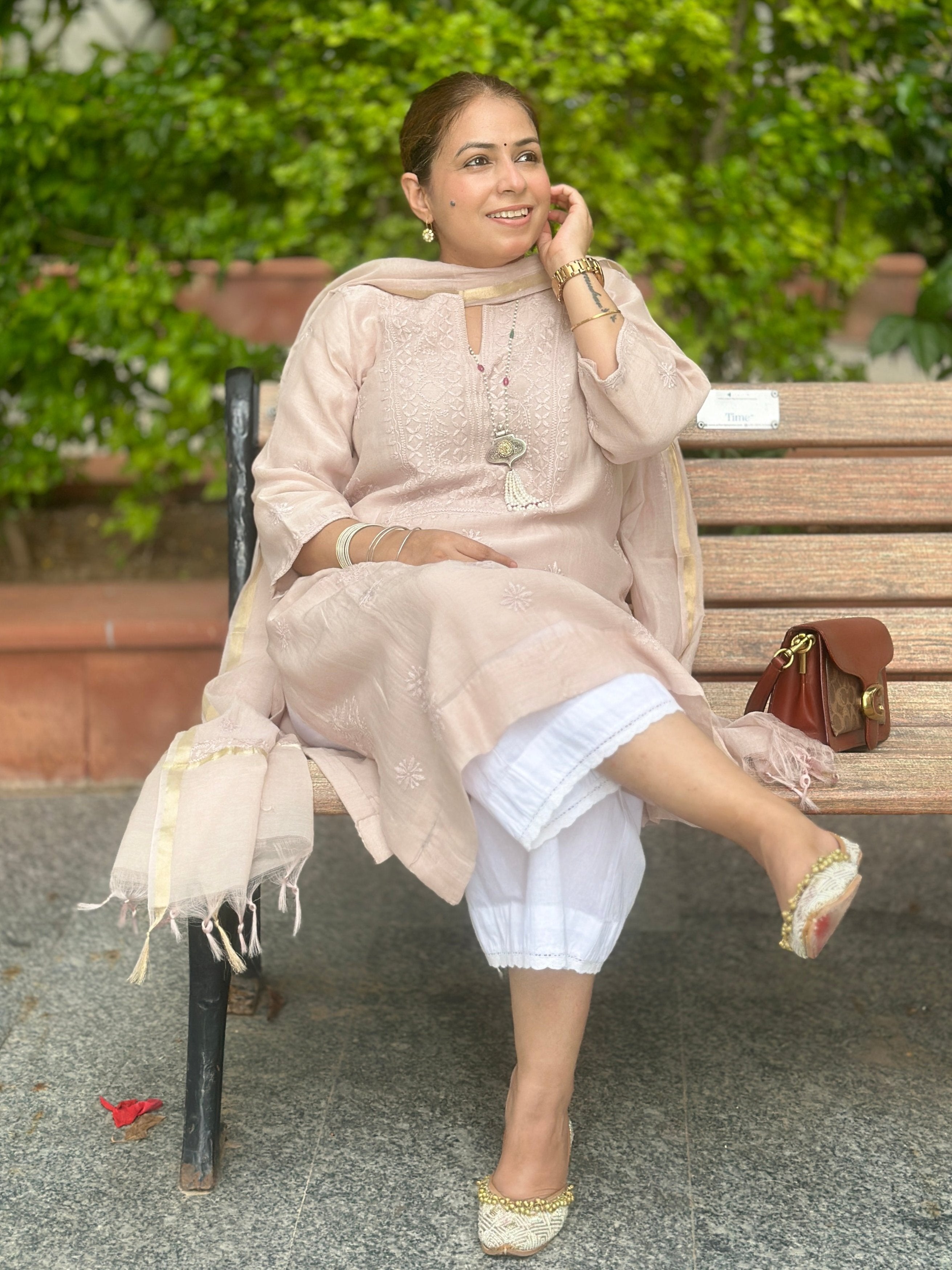 Sehaj - Beige Co-ord set with Dupatta (Loose Fit / One Size)