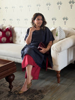 PARV - Carbon Black Pure Silk Embroidered Kurta set (Loose Fit / One Size)