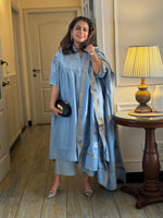 Mishri - Ocean Blue Pure Silk Kurta set (Loose Fit / One Size)