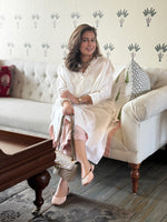 PARV - Safed Pure Silk Embroidered Kurta set (Loose Fit / One Size)