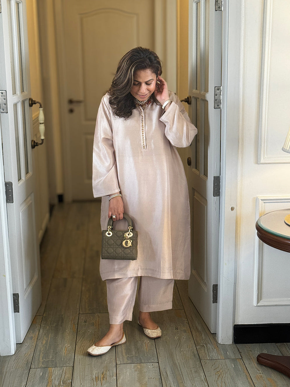 Mishri - Pearl Pink Pure Silk Kurta Set